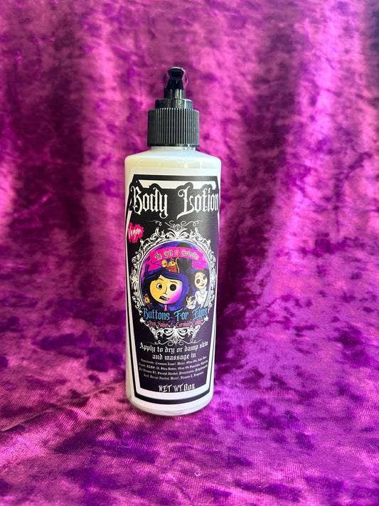 Buttons for eyes 8oz body lotion