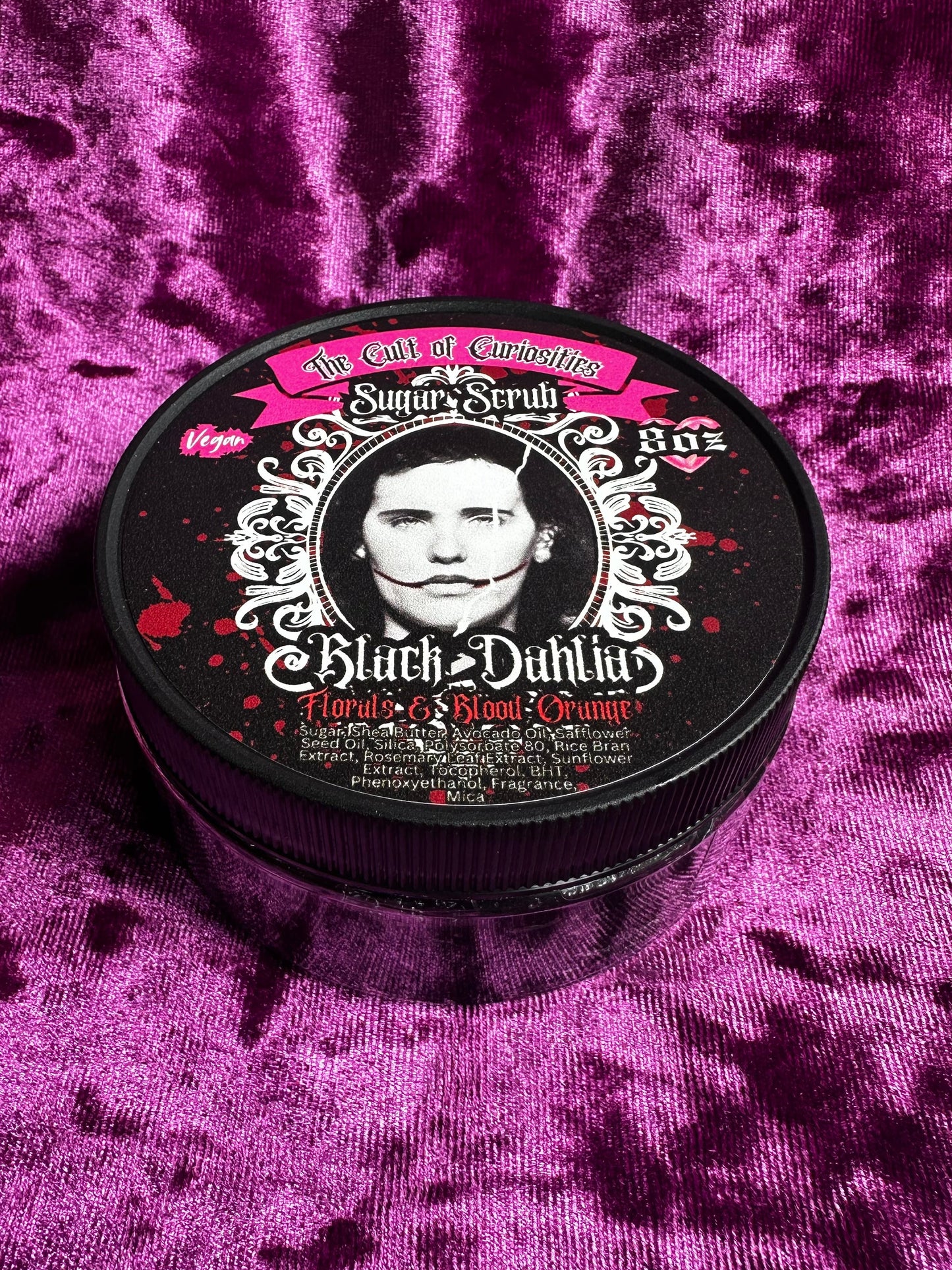 Black dahlia 8oz sugar scrub