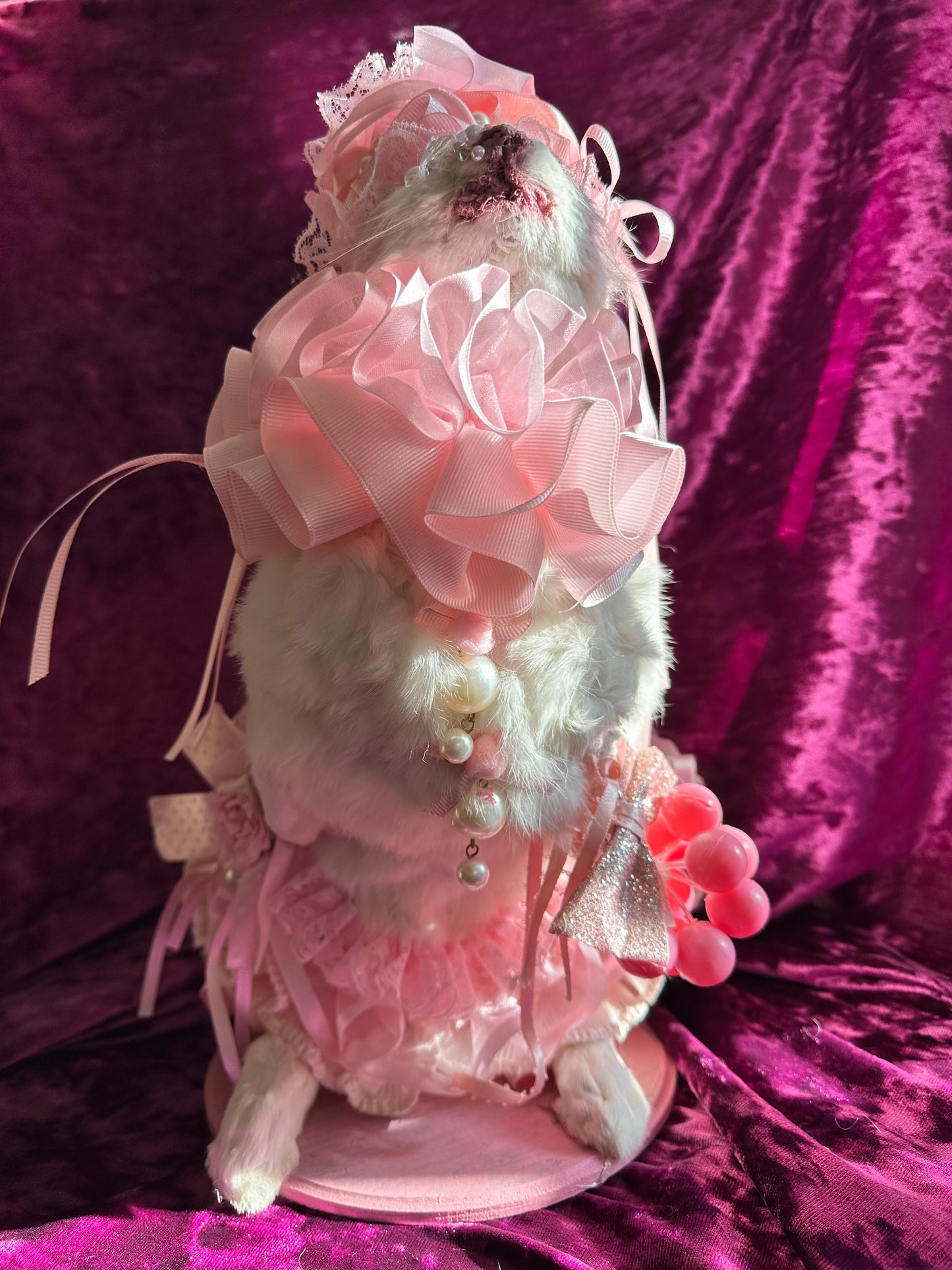 Pink circus bunny taxidermy