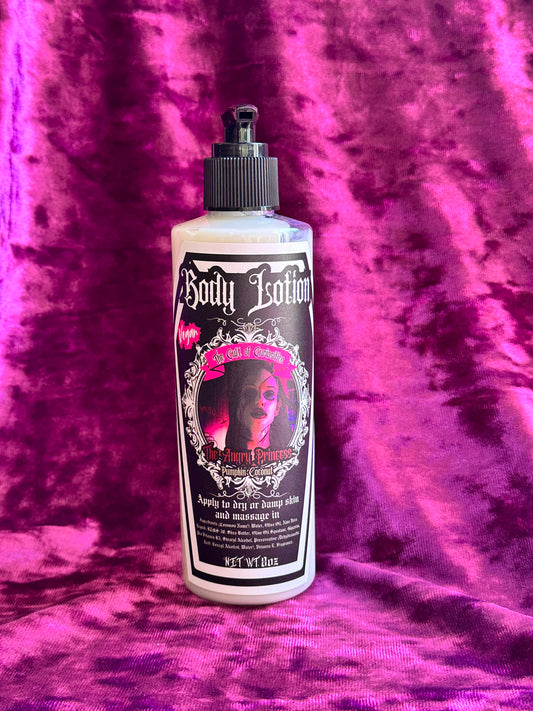 The angry princess 8oz body lotion