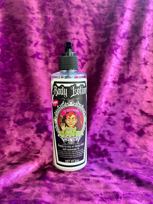 Night of the puppet show 8oz body lotion