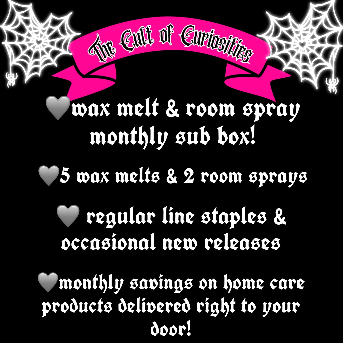Monthly sub box - room sprays & wax melts only