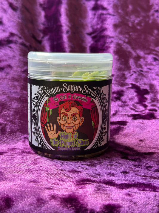 Night of the puppet show 8oz sugar scrub