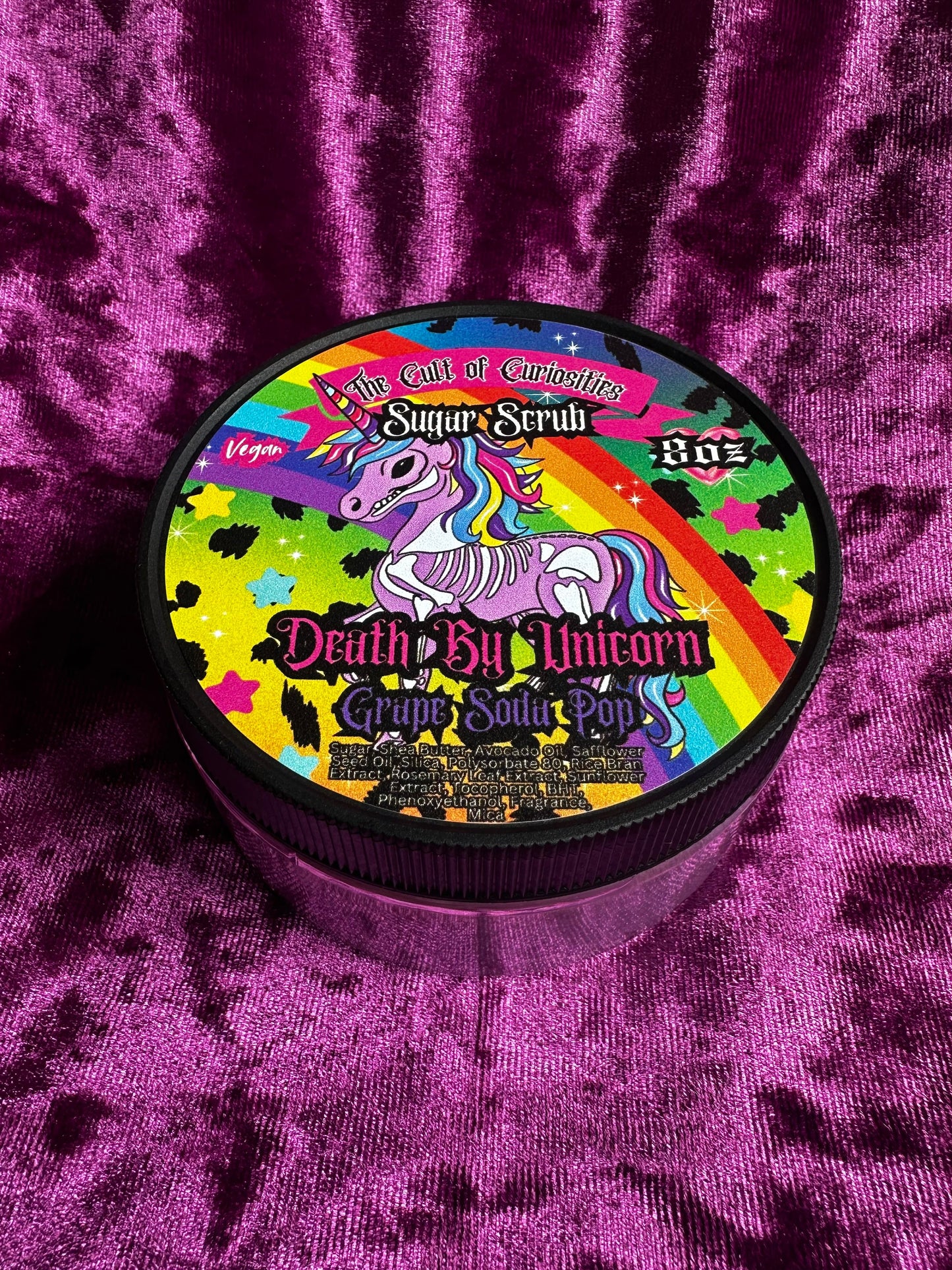 Death by unicorn 8oz sugar scrub