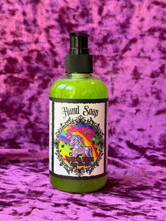 Death by unicorn 9oz hand soap