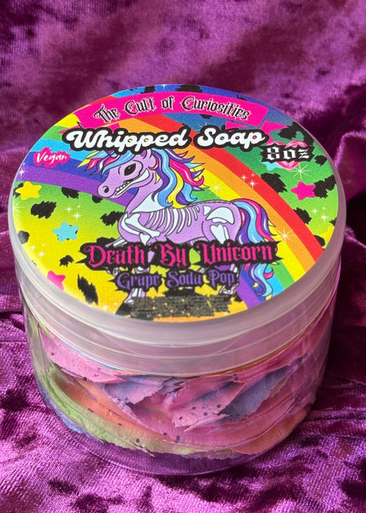Death by unicorn 8oz whipped soap