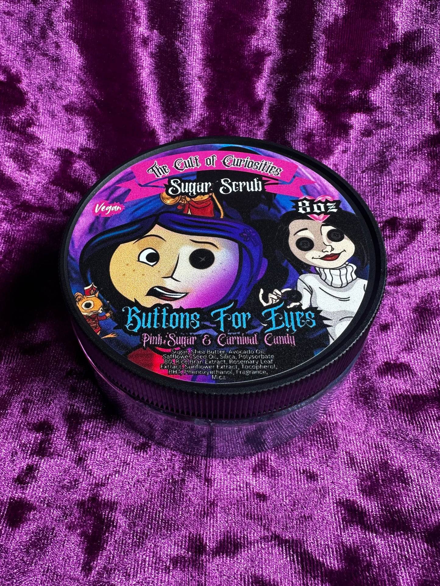Buttons for eyes 8oz sugar scrub